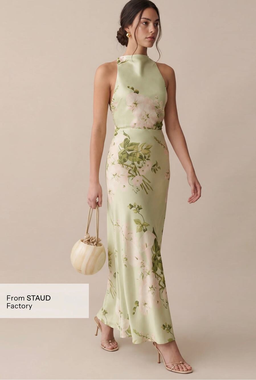 New $422 O.P.T Roslyn silk dress sz M mint blossom